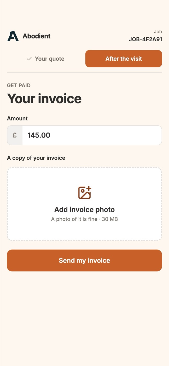 Your invoice: £145.00, with a copy of the invoice